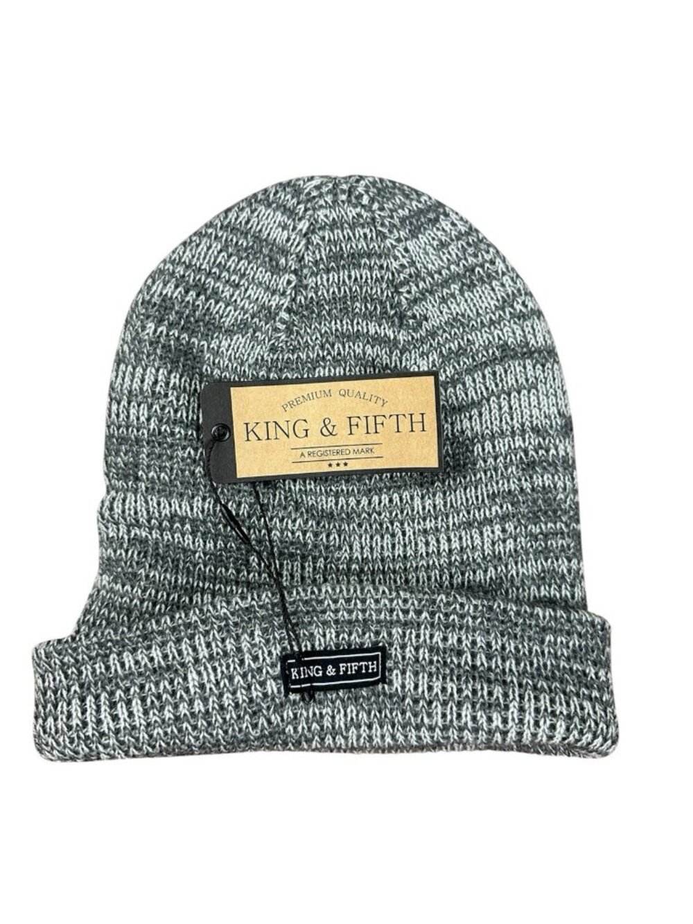 King & Fifth The Forte Slouchy Beanie Hat Grey Porcelain Knit Mens Womens NWT